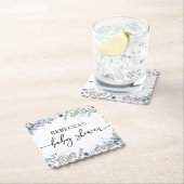 ボホダスティブルーワイルドフラワーベビーシャワー ペーパーコースター (インサイチュ)