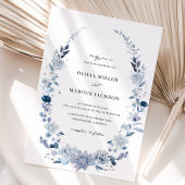 ボホダスティブルーワイルドフラワー結婚式招待状 招待状