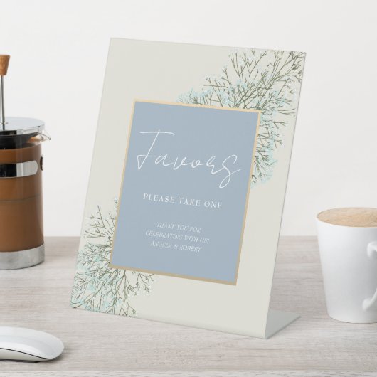 ボホダスティブルー結婚式の引き出物 台座サイン (インサイチュ)