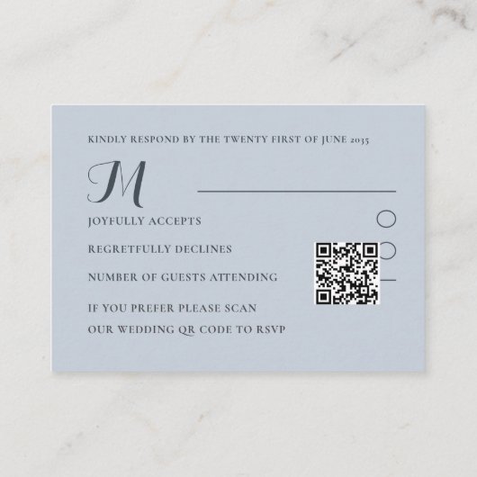 ボホダスティブルー&パープルフローラウェディングRSVP エンクロージャーカード (裏面)