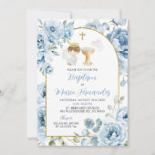 ボホダスティーブルーフローラボーイバプテスマ招待状 招待状 (正面)