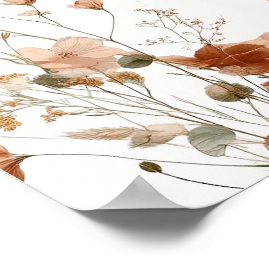 ボホダスティ素朴バラワイルドフラワーバプテスマへようこそ ポスター (角)