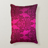 ボホダマスク深い白熱［赤熱］光を放つピンクビクトリアンスタイル アクセントクッション (正面(垂直))