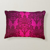 ボホダマスク深い白熱［赤熱］光を放つピンクビクトリアンスタイル アクセントクッション (裏面)