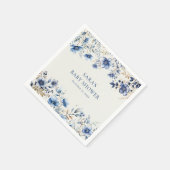 ボホダークと埃っぽい青いワイルドフラワーベビーシャワー スタンダードカクテルナプキン (角)