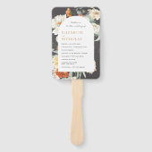 ボホダークフローラ緑 |結婚式 プログラム ハンドファン (正面)