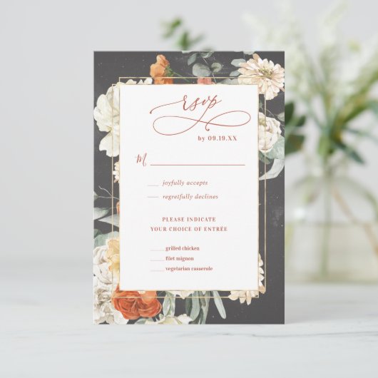 ボホダークフローラ |ウェディングRSVP 出欠カード (スタンド正面)