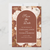 ボホダークモダンテラコッタ日付カードを保存 セーブザデート (正面)