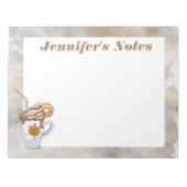 ボホダーク秋テーマ温かいコーヒーカスタム注 ノートパッド (正面)