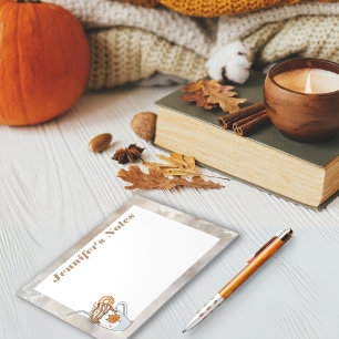 ボホダーク秋テーマ温かいコーヒーカスタム注 ノートパッド