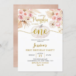 ボホチカボチャが1つの誕生日 招待状