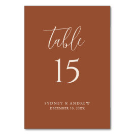 ボホチックミニマリストテラコッタ結婚ズ テーブルナンバー