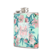 ボホチック春ガーデンフラワーズイラストレーション フラスク (左)
