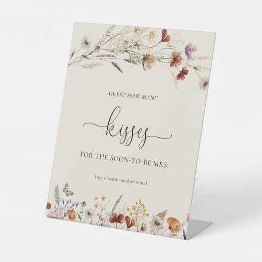 ボホチニーワイルドフラワーゲストどのように多くのキスサイン 台座サイン (正面)