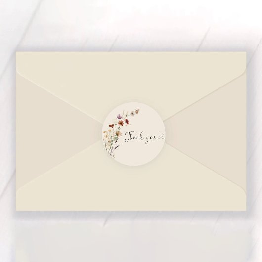 ボホチニーワイルドフラワーブライダルシャワー ラウンドシール