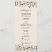 ボホチニーワイルドフラワー結婚式 プログラム (裏面)