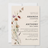 ボホチニー結婚ワイルドフラワー式招待状 招待状 (正面)