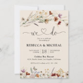 ボホチニー結婚ワイルドフラワー式招待状 招待状 (正面)