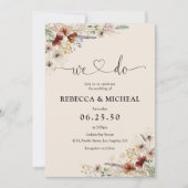 ボホチニー結婚ワイルドフラワー式招待状 招待状 (正面)