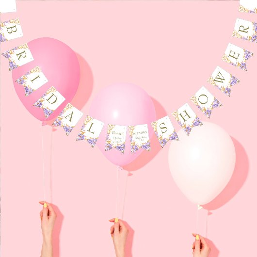 ボホチョウチョウ紫陽花素朴ブライダルシャワー バンティングフラッグ