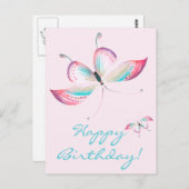 ボホチョウ |ピンクエレガント誕生日はがき ポストカード (正面/裏面)