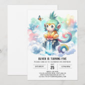 ボホチルドモンキー誕生日 招待状 (正面/裏面)