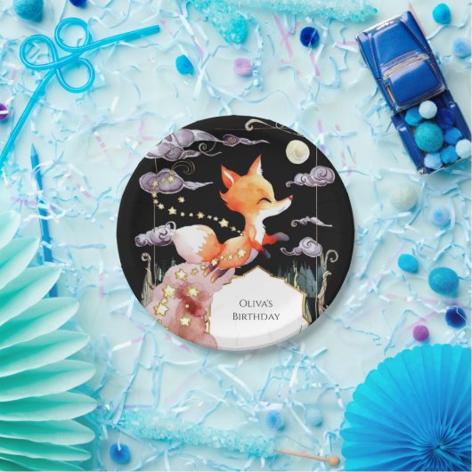 ボホチルドレンキツネ誕生日 ペーパープレート (パーティー)