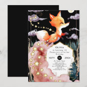 ボホチルドレンキツネ誕生日 招待状 (正面/裏面)