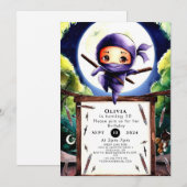 ボホチルドレン忍者誕生日 招待状 (正面/裏面)