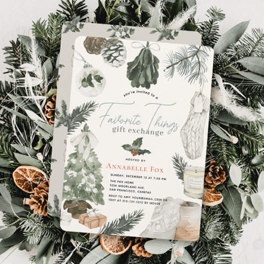 ボホツお気に入りのギフト交換ホリデー 招待状