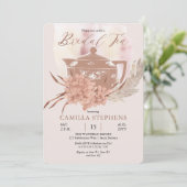 ボホティーポット |アジサイ |パンパスグラスブライダル茶 招待状 (スタンド正面)