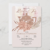 ボホティーポット |アジサイ |パンパスグラスブライダル茶 招待状 (正面)