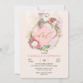 ボホティーポット |ピンクローズリースブライダルティーシャワー 招待状 (正面)