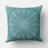 ボホティール（緑がかった色）ウォーターカラーマンダラホームデコール クッション (裏面)