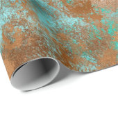 ボホティール（緑がかった色）グランジ銅 ラッピングペーパー (ロールコーナー)