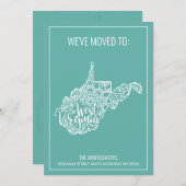 ボホティール（緑がかった色）フローラウェストバージニア州ムービング 案内状 (正面/裏面)