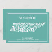 ボホティール(緑がかった色)フローラテネシー州ムービング 案内状 (正面/裏面)