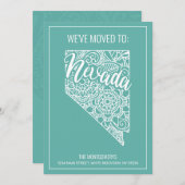 ボホティール(緑がかった色)フローラネバダ州ムービング 案内状 (正面/裏面)