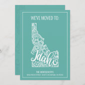 ボホティール（緑がかった色）フローラマンダラアイダホ州ムービング 案内状 (正面/裏面)