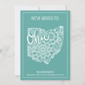 ボホティール(緑がかった色)フローラマンダラオハイオ州ムービング 案内状 (正面)