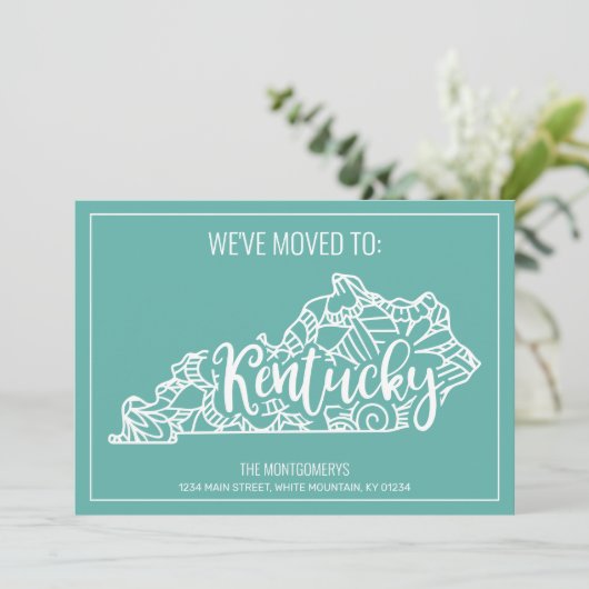 ボホティール(緑がかった色)フローラマンダラケンタッキー州ムービング 案内状 (スタンド正面)