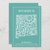 ボホティール（緑がかった色）フローラマンダラニューメキシコ州ムービング 案内状 (正面/裏面)