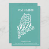 ボホティール(緑がかった色)フローラマンダラメイン州ムービング 案内状 (正面/裏面)