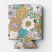 ボホティール（緑がかった色）ブラウンフローラかわいい赤ちゃんシャワーカスタム 缶クーラー (裏面)