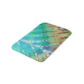 ボホティール(緑がかった色)ブラウン抽象芸術ろうけつ染め絞り染めビーチアート バスマット (アングル)