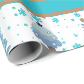 ボホティール(緑がかった色)ブルークリスマスツリー ラッピングペーパー (ロールコーナー)