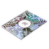 ボホティール(緑がかった色)ブルーレッド葉ノートブック ノートブック (左側)