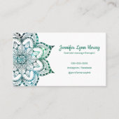 ボホティール(緑がかった色)マンダラマッサージセラピー 名刺 (正面)