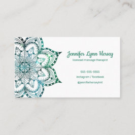 ボホティール（緑がかった色）マンダラマッサージセラピー 名刺
