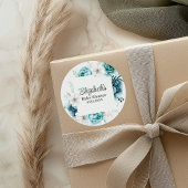 ボホティール（緑がかった色）ワイルドフラワーベビーシャワー ラウンドシール